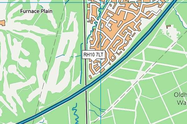 RH10 7LT map - OS VectorMap District (Ordnance Survey)