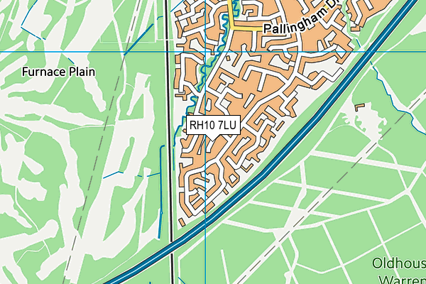 RH10 7LU map - OS VectorMap District (Ordnance Survey)