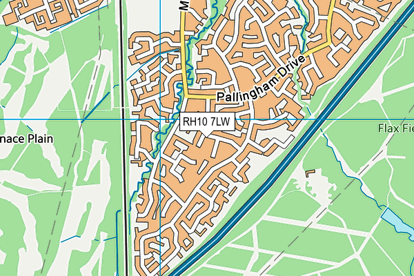 RH10 7LW map - OS VectorMap District (Ordnance Survey)