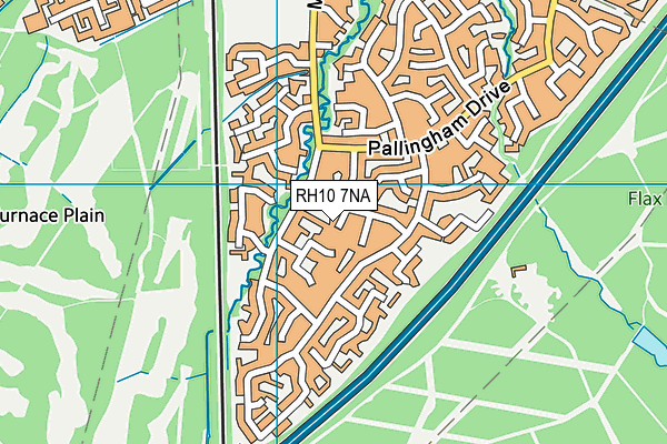 RH10 7NA map - OS VectorMap District (Ordnance Survey)