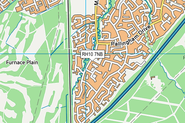 RH10 7NB map - OS VectorMap District (Ordnance Survey)