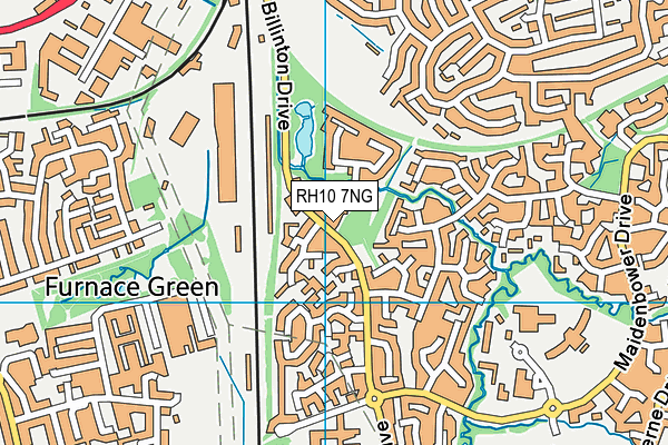 RH10 7NG map - OS VectorMap District (Ordnance Survey)
