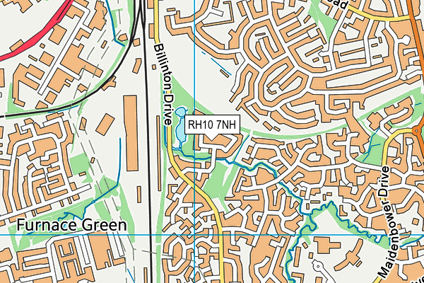 RH10 7NH map - OS VectorMap District (Ordnance Survey)