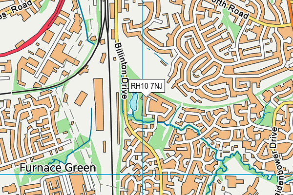 RH10 7NJ map - OS VectorMap District (Ordnance Survey)