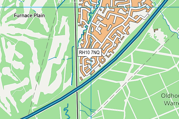 RH10 7NQ map - OS VectorMap District (Ordnance Survey)