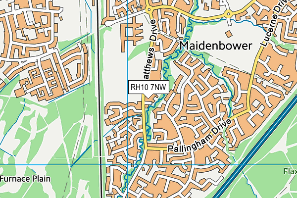 RH10 7NW map - OS VectorMap District (Ordnance Survey)