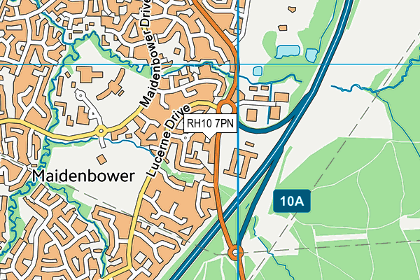 RH10 7PN map - OS VectorMap District (Ordnance Survey)