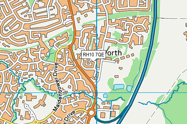 RH10 7QE map - OS VectorMap District (Ordnance Survey)