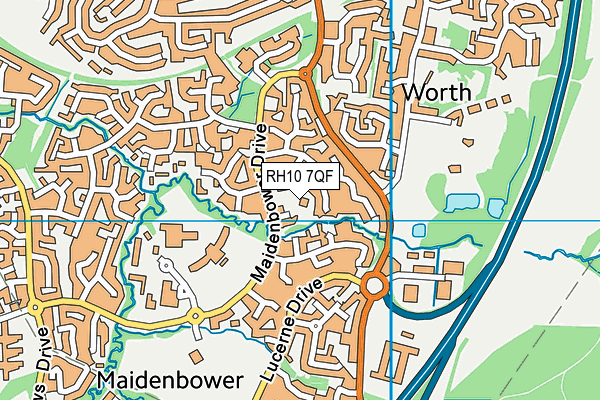 RH10 7QF map - OS VectorMap District (Ordnance Survey)