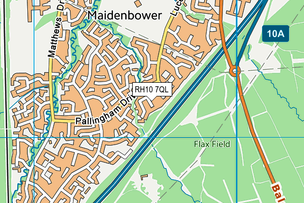 RH10 7QL map - OS VectorMap District (Ordnance Survey)