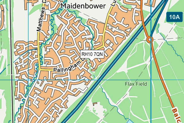 RH10 7QN map - OS VectorMap District (Ordnance Survey)