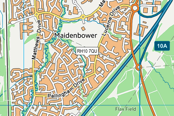 RH10 7QU map - OS VectorMap District (Ordnance Survey)