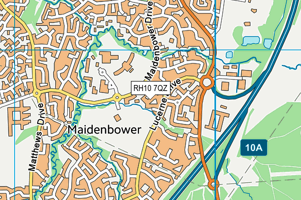 RH10 7QZ map - OS VectorMap District (Ordnance Survey)