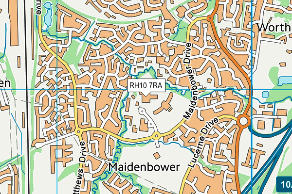 Maidenbower Junior School map (RH10 7RA) - OS VectorMap District (Ordnance Survey)