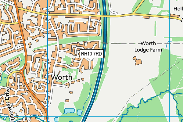 RH10 7RD map - OS VectorMap District (Ordnance Survey)