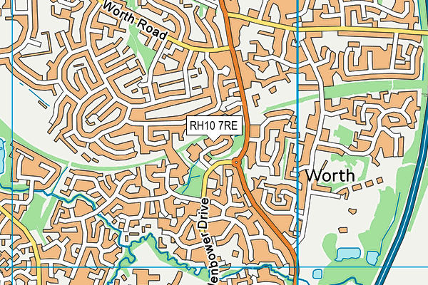 RH10 7RE map - OS VectorMap District (Ordnance Survey)