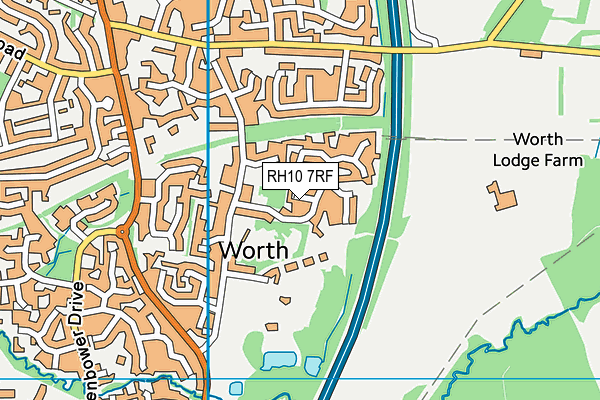 RH10 7RF map - OS VectorMap District (Ordnance Survey)