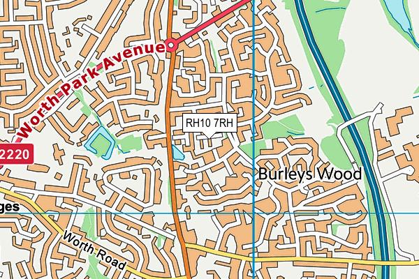 RH10 7RH map - OS VectorMap District (Ordnance Survey)