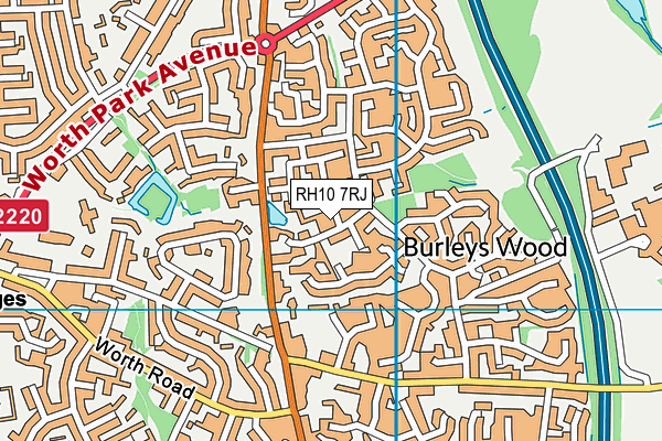 RH10 7RJ map - OS VectorMap District (Ordnance Survey)