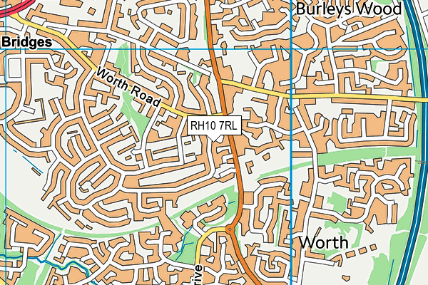 RH10 7RL map - OS VectorMap District (Ordnance Survey)