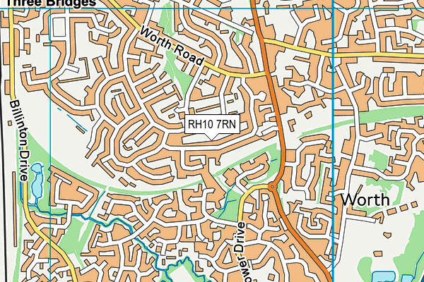 RH10 7RN map - OS VectorMap District (Ordnance Survey)