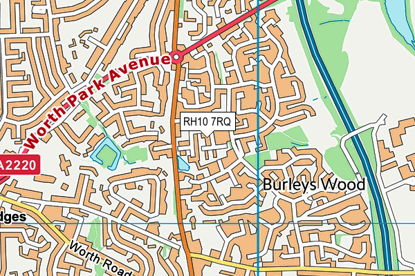 RH10 7RQ map - OS VectorMap District (Ordnance Survey)