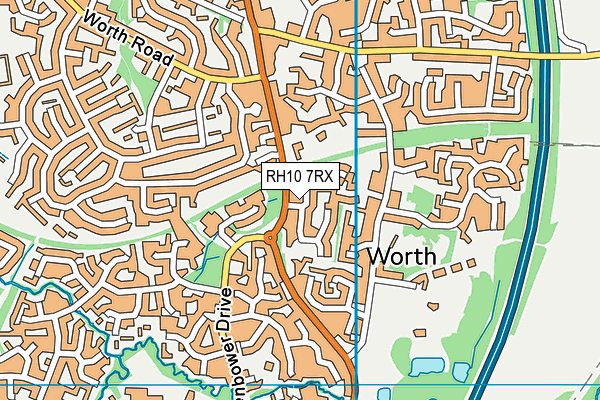 RH10 7RX map - OS VectorMap District (Ordnance Survey)