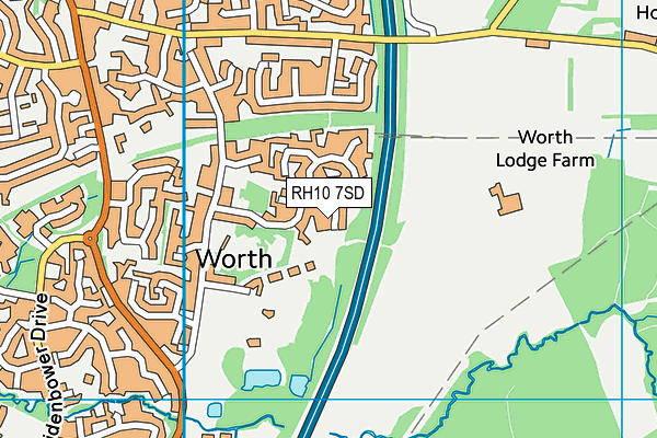 RH10 7SD map - OS VectorMap District (Ordnance Survey)