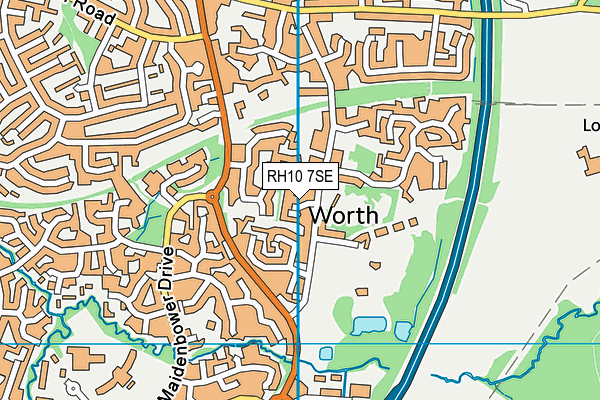 RH10 7SE map - OS VectorMap District (Ordnance Survey)