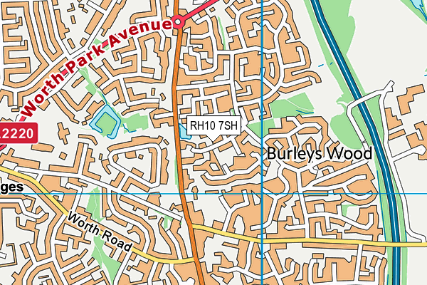 RH10 7SH map - OS VectorMap District (Ordnance Survey)