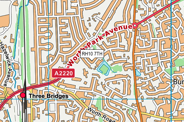 RH10 7TH map - OS VectorMap District (Ordnance Survey)