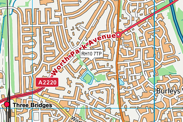 RH10 7TP map - OS VectorMap District (Ordnance Survey)