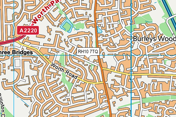 RH10 7TQ map - OS VectorMap District (Ordnance Survey)