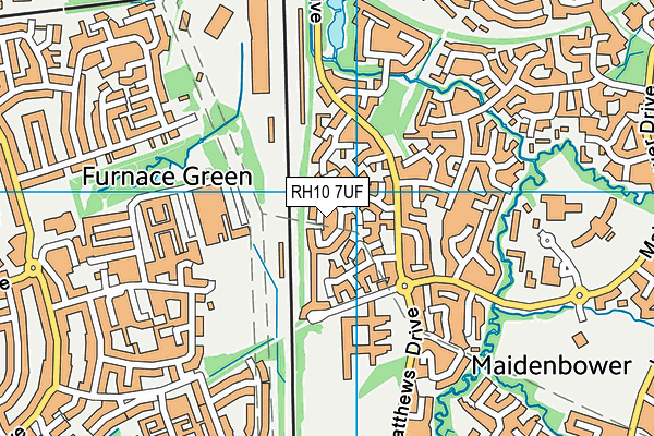 RH10 7UF map - OS VectorMap District (Ordnance Survey)