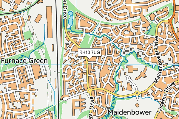 RH10 7UG map - OS VectorMap District (Ordnance Survey)