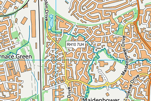 RH10 7UH map - OS VectorMap District (Ordnance Survey)