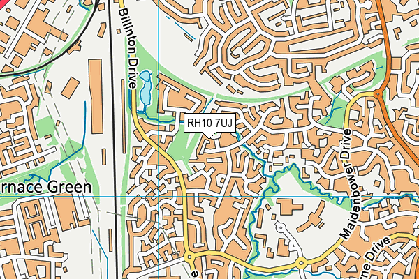 RH10 7UJ map - OS VectorMap District (Ordnance Survey)