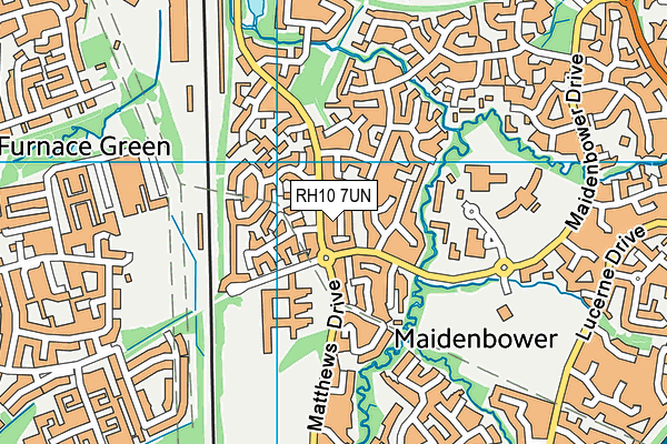 RH10 7UN map - OS VectorMap District (Ordnance Survey)