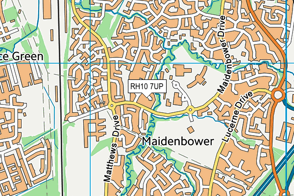 RH10 7UP map - OS VectorMap District (Ordnance Survey)