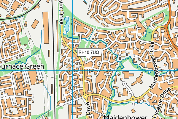 RH10 7UQ map - OS VectorMap District (Ordnance Survey)