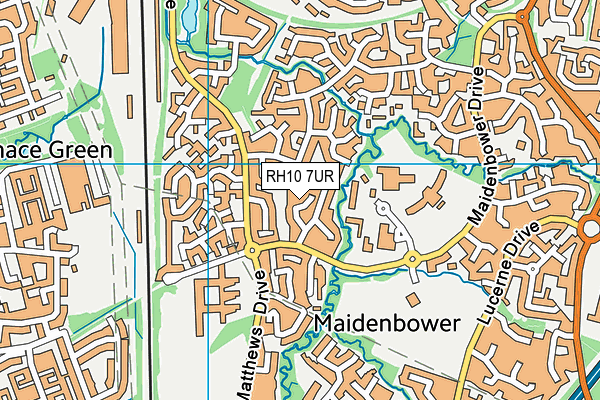 RH10 7UR map - OS VectorMap District (Ordnance Survey)