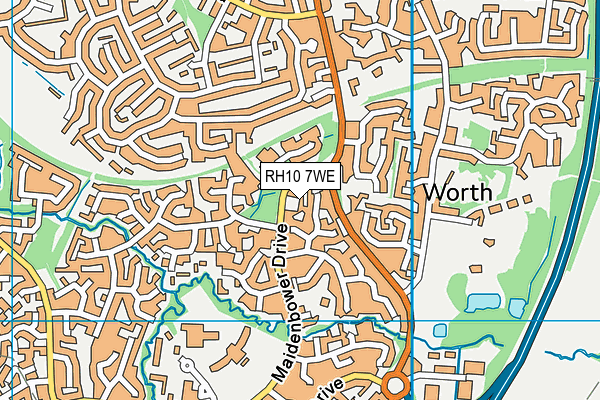 RH10 7WE map - OS VectorMap District (Ordnance Survey)
