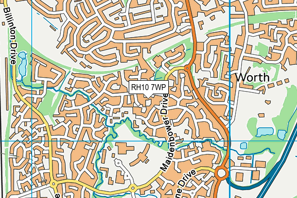 RH10 7WP map - OS VectorMap District (Ordnance Survey)