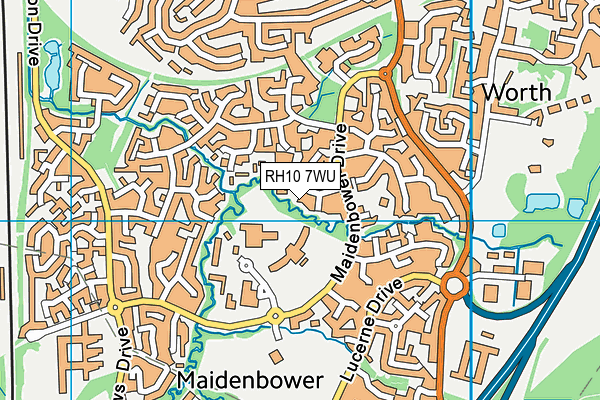 RH10 7WU map - OS VectorMap District (Ordnance Survey)