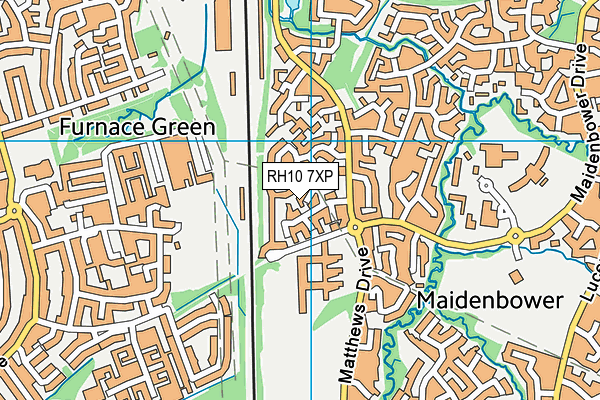 RH10 7XP map - OS VectorMap District (Ordnance Survey)