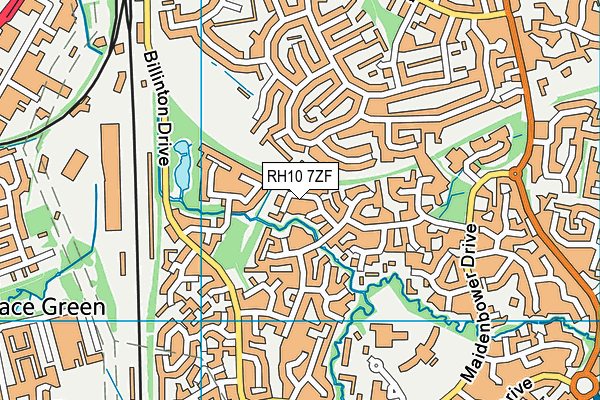 RH10 7ZF map - OS VectorMap District (Ordnance Survey)