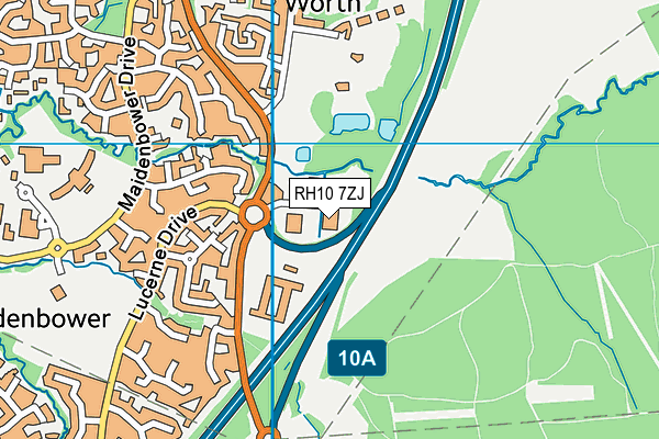 RH10 7ZJ map - OS VectorMap District (Ordnance Survey)