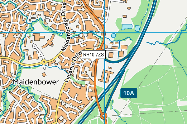 RH10 7ZS map - OS VectorMap District (Ordnance Survey)