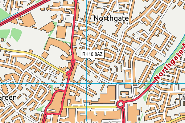 RH10 8AZ map - OS VectorMap District (Ordnance Survey)
