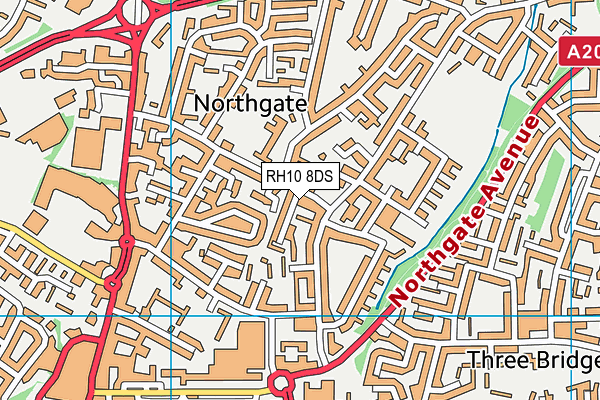 RH10 8DS map - OS VectorMap District (Ordnance Survey)
